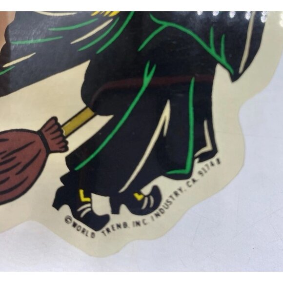 Vtg Halloween Suction Cup Window Decorations Witch Cat Die Cut Plastic Lot of 6 - Picture 15 of 16